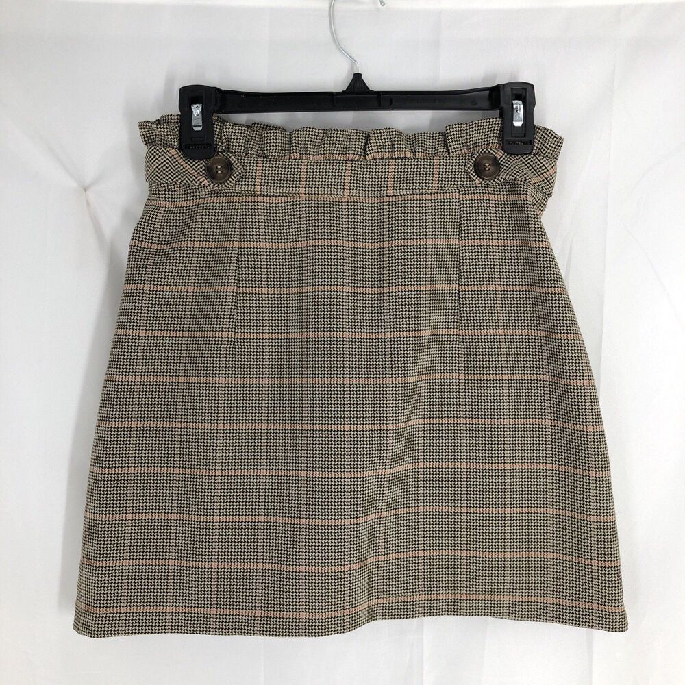 Topshop Check Frill Mini Skirt Sz 6 Plaid Ruffles Academia Preppy
